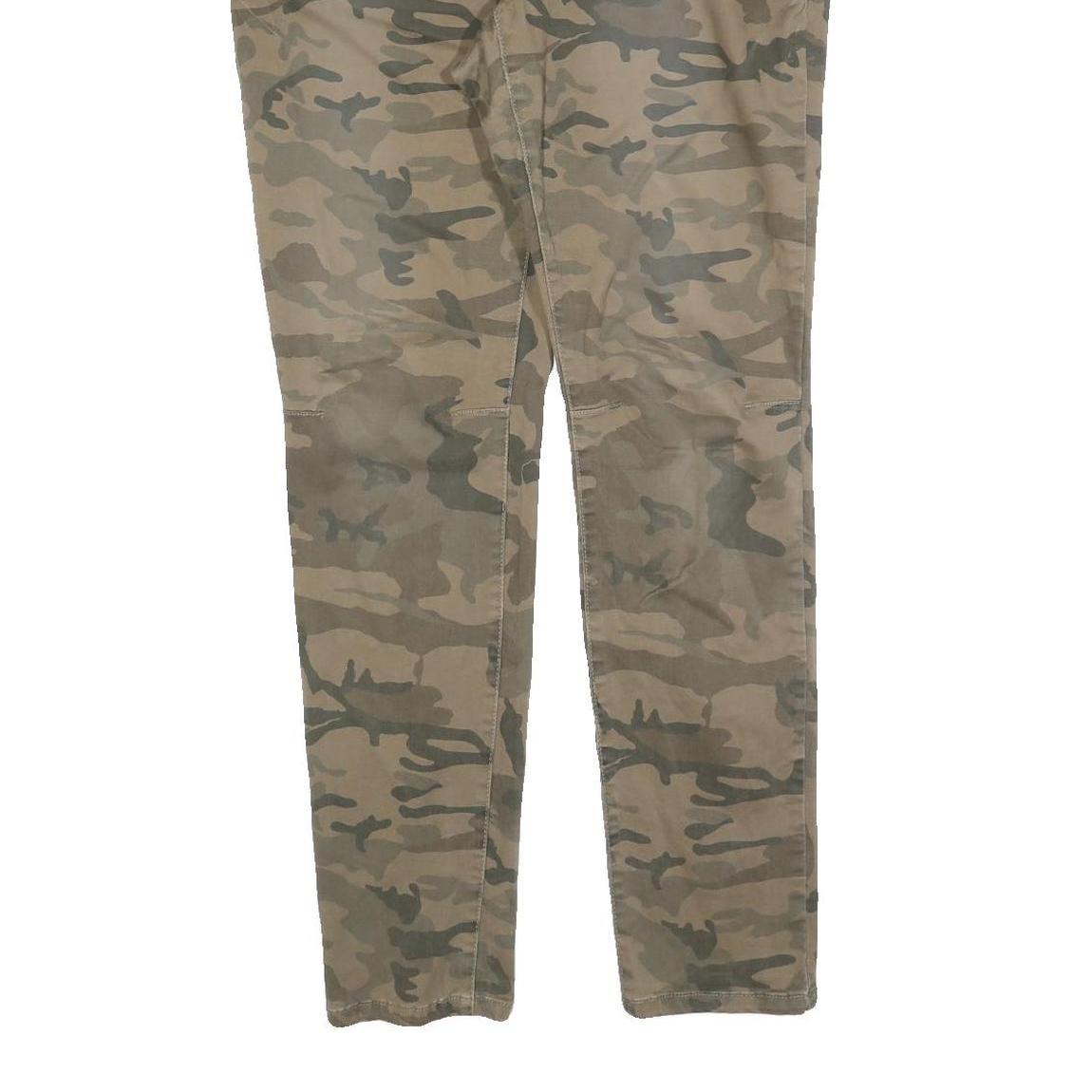 ESPRIT Mens Slim Cotton Blend Green Camouflage Trousers W38 L32 Zip Pockets