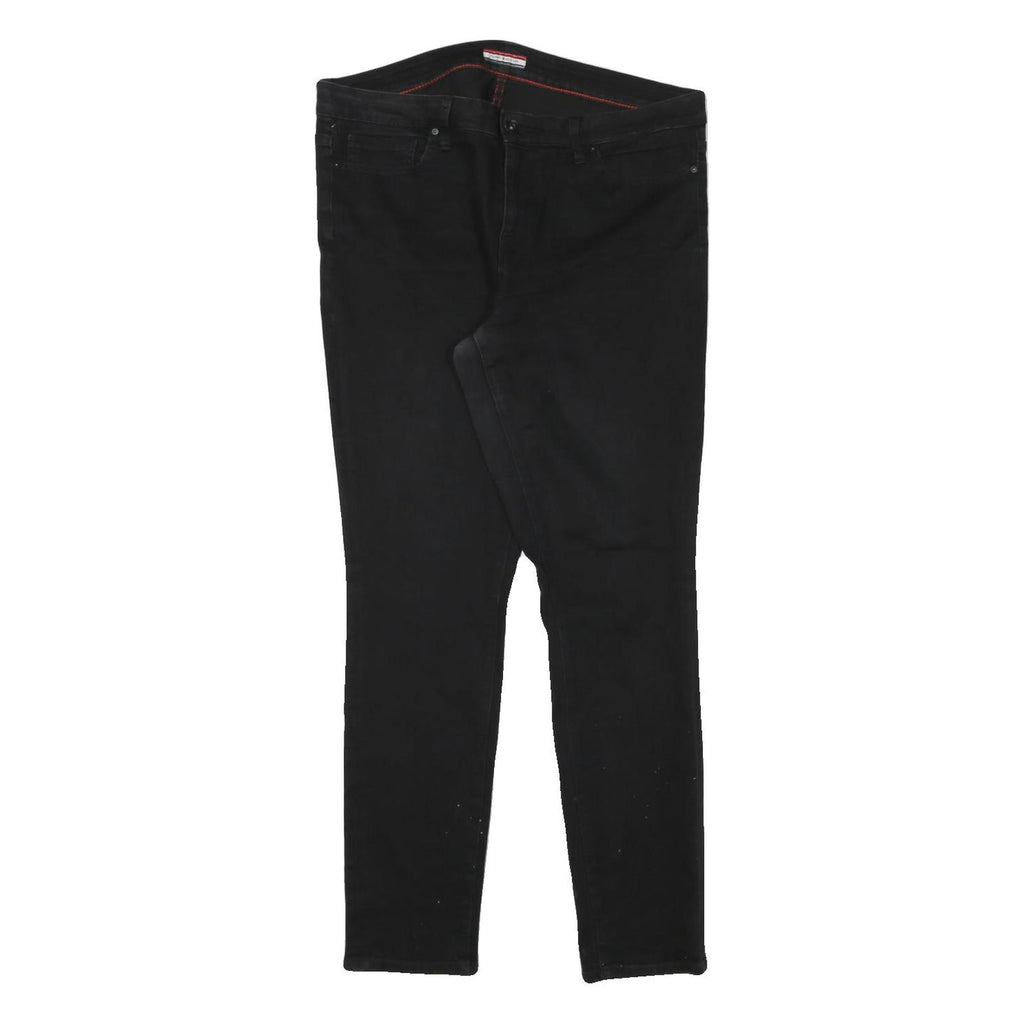 TOMMY HILFIGER Womens Jeans Black Slim Skinny Denim Medium W35 L30 Slim Fit Zip