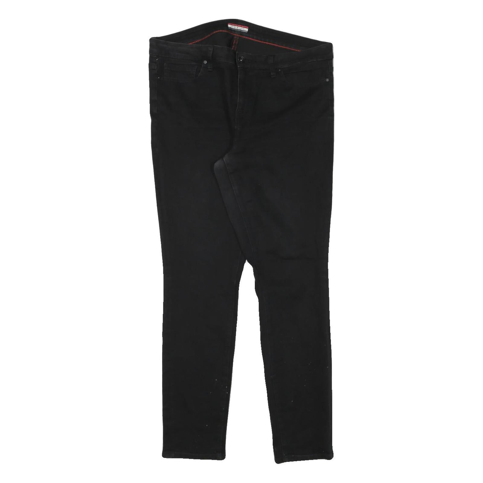 TOMMY HILFIGER Womens Jeans Black Slim Skinny Denim Medium W35 L30 Slim Fit Zip