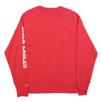 CHAMPION Mens Red Biola University Graphic Long Sleeve Crew Neck T-Shirt L