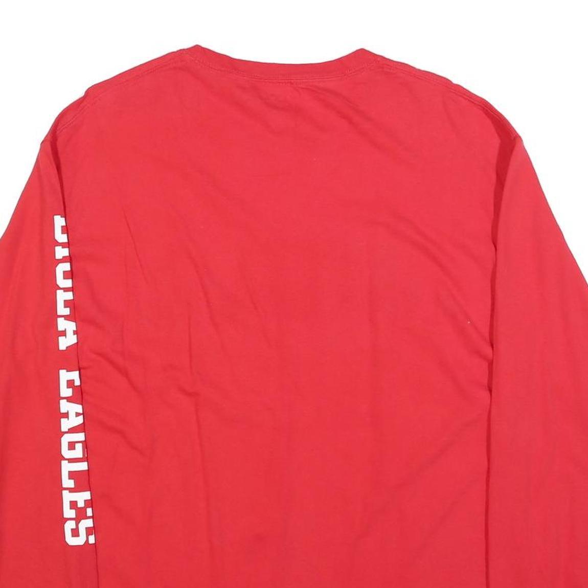 CHAMPION Mens Red Biola University Graphic Long Sleeve Crew Neck T-Shirt L