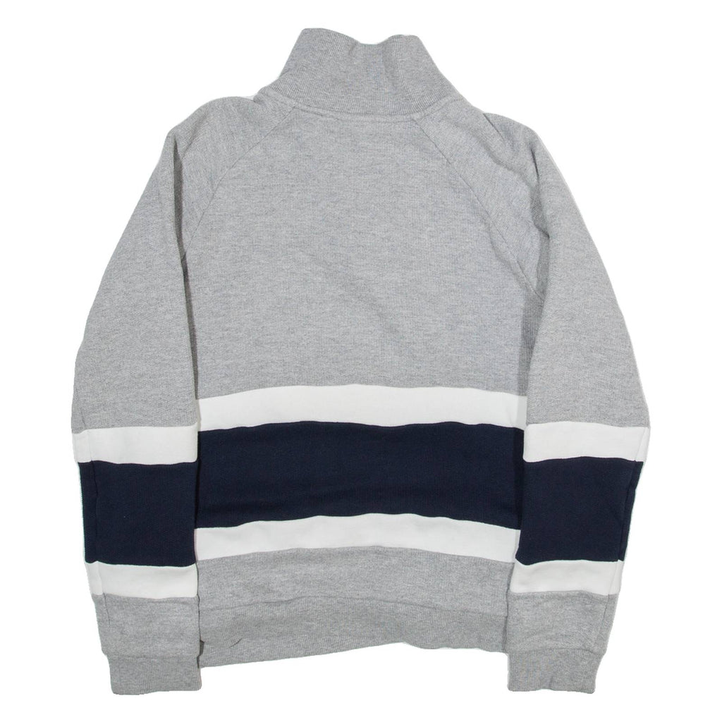 ADIDAS Womens Sweatshirt Grey 1/4 Zip UK 12