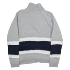 ADIDAS Womens Sweatshirt Grey 1/4 Zip UK 12