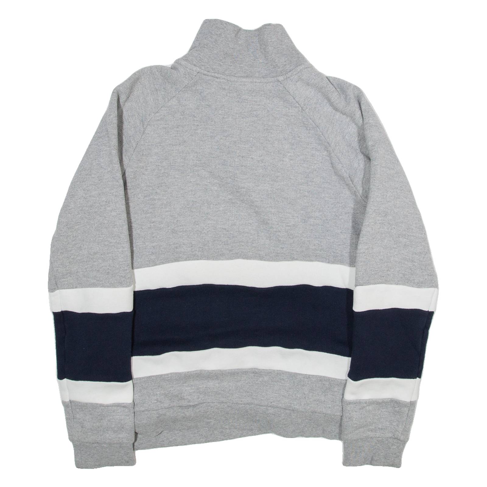 ADIDAS Womens Sweatshirt Grey 1/4 Zip UK 12