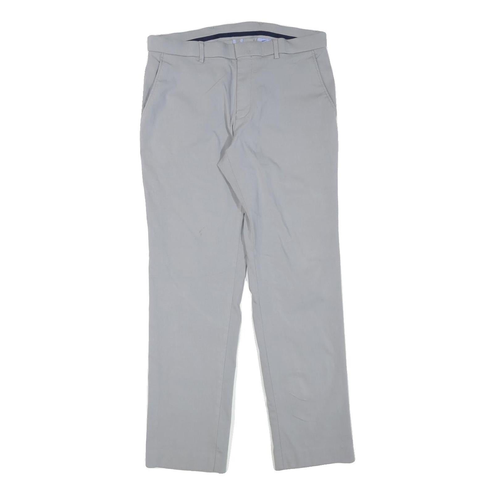 TOMMY HILFIGER Mens Cotton Blend White Regular Fit Straight Trousers W31 L29