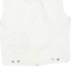 LEVI'S Womens White Cotton Blend Sleeveless Jacket M Button Closure Denim Vest