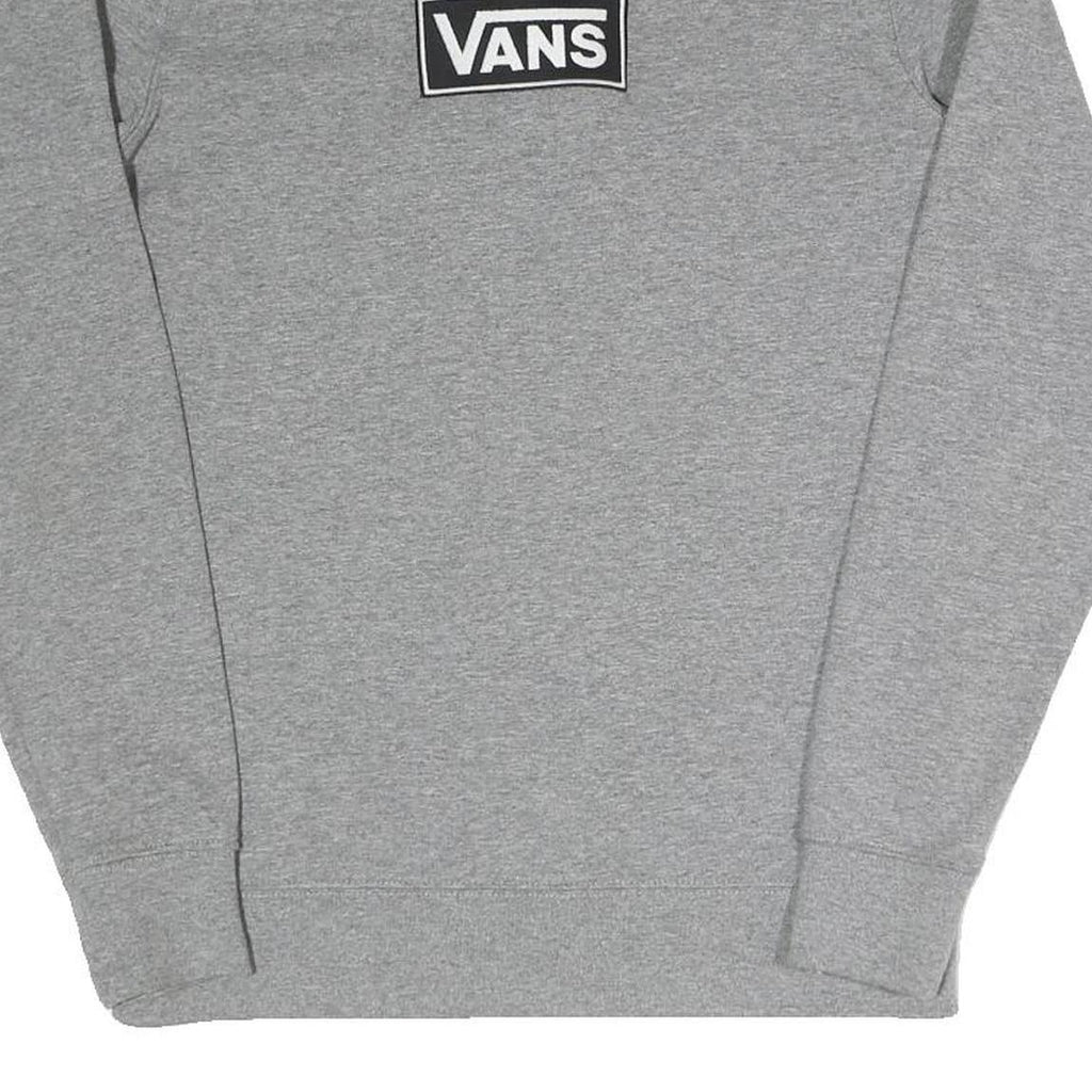 VANS Mens Grey Crew Neck XS Cotton Blend Sweatshirt Logo Patch Casual
