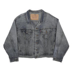 LEVI'S Mens Blue Denim Denim Jacket L Button Plain Classic Iconic