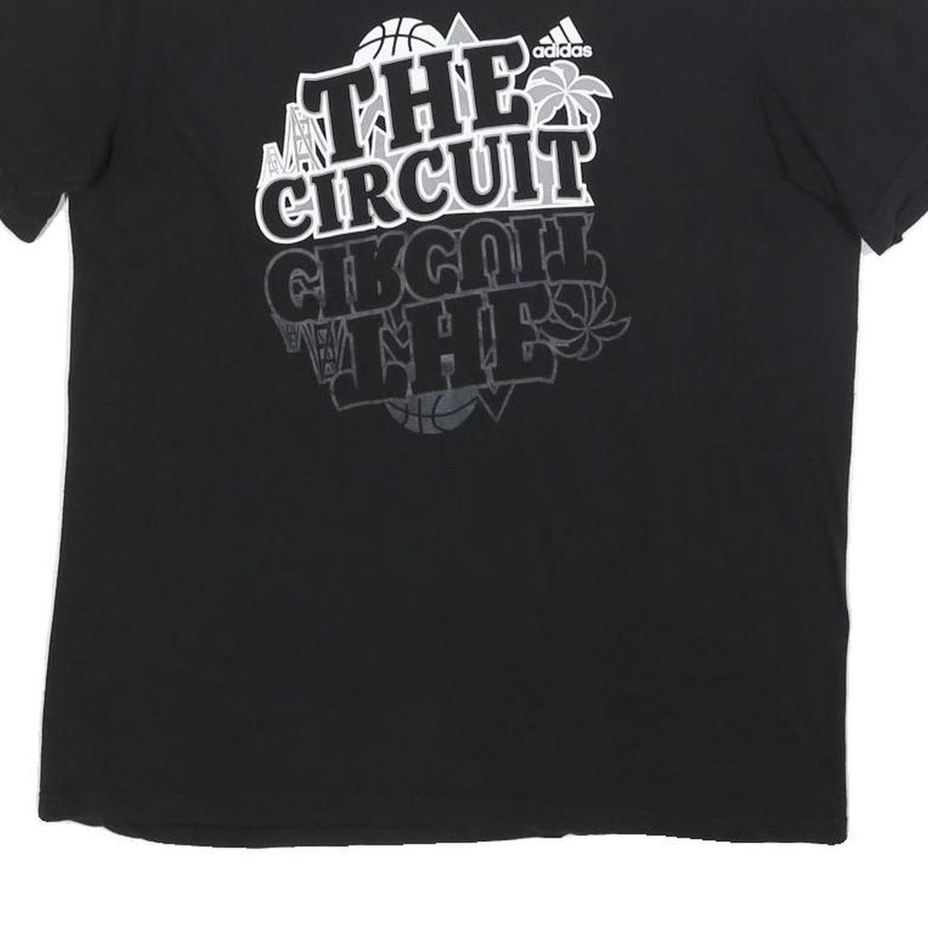 ADIDAS Mens Black The Circuit Graphic T-Shirt M Short Sleeve Crew Neck