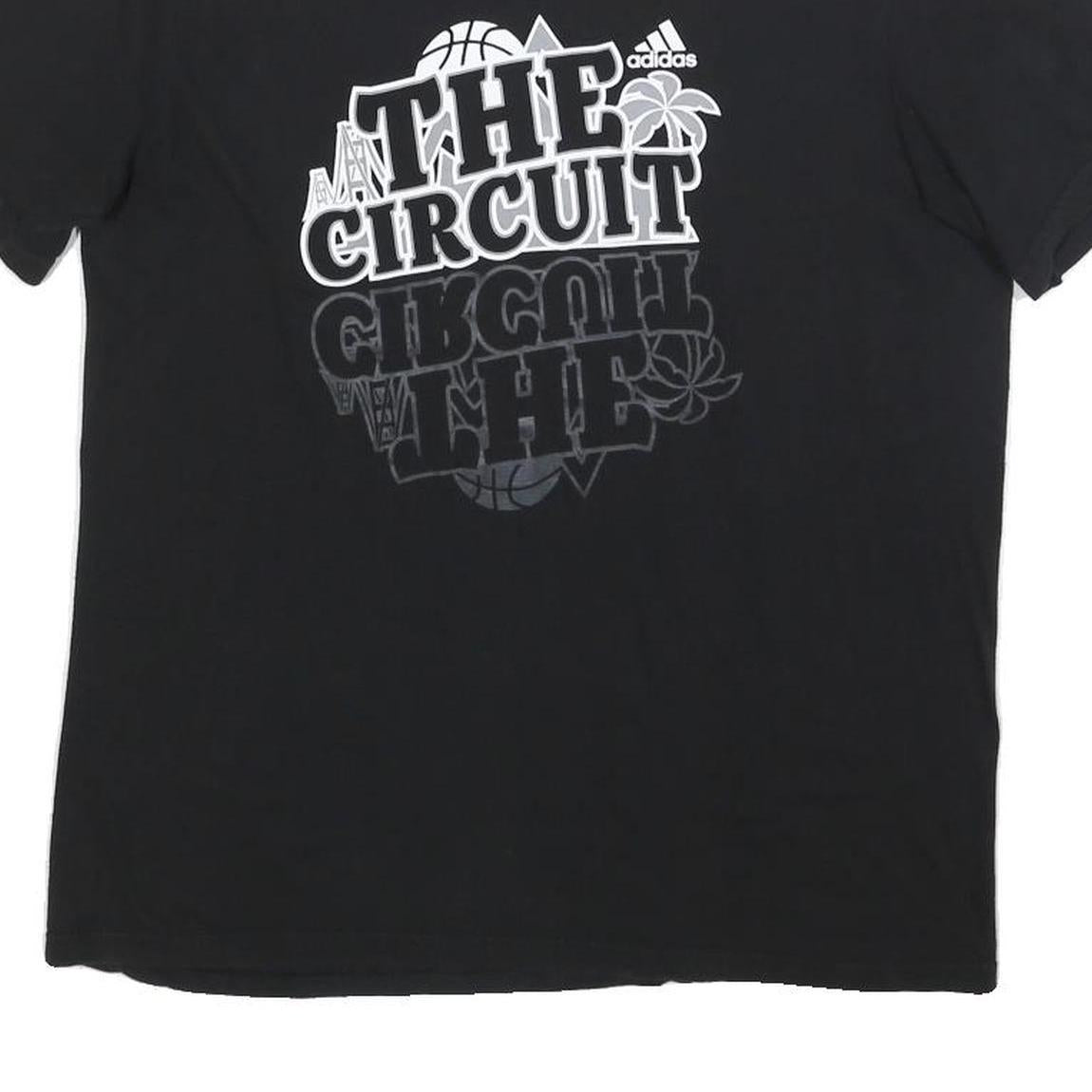 ADIDAS Mens Black The Circuit Graphic T-Shirt M Short Sleeve Crew Neck