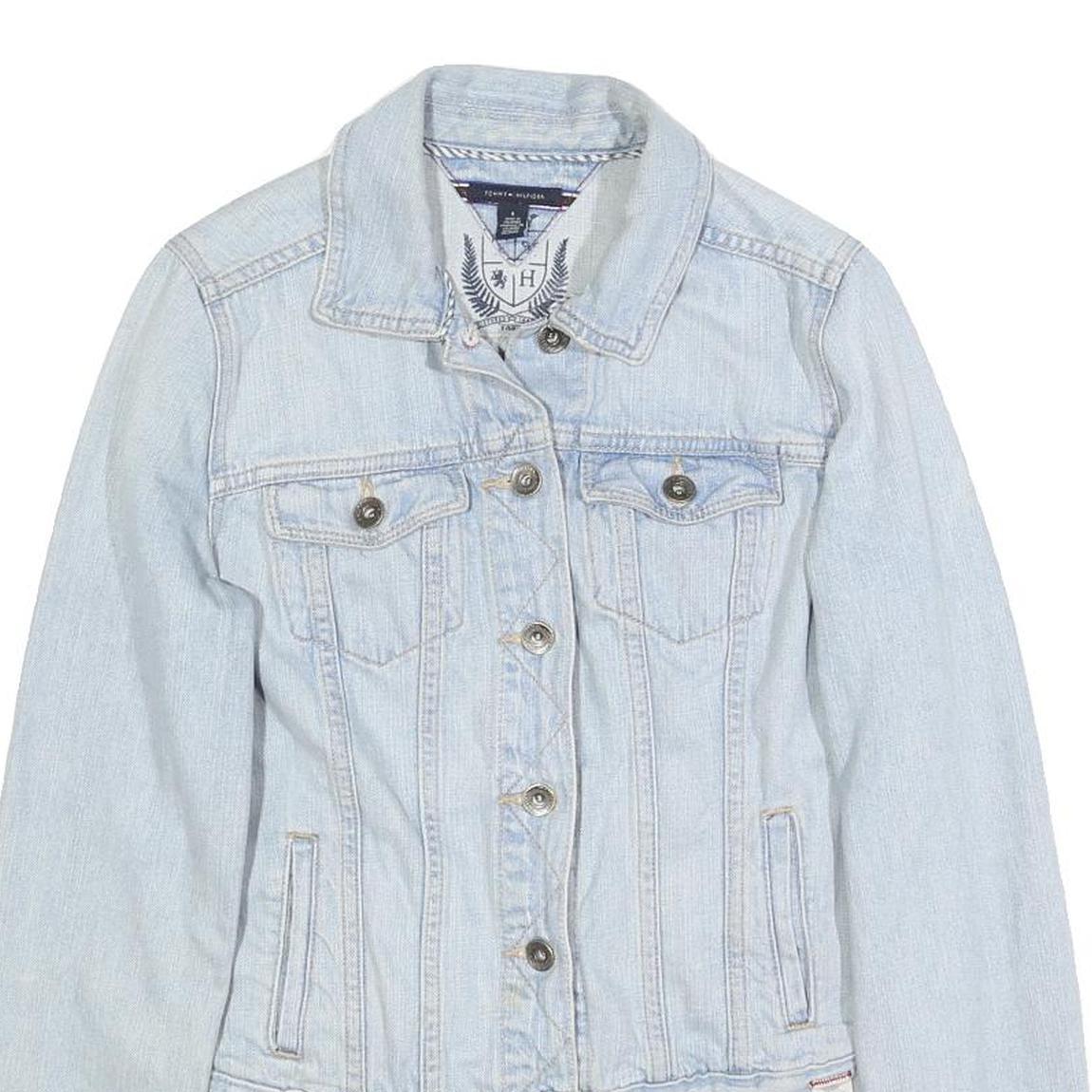 TOMMY HILFIGER Womens Blue Cotton Denim Button Jacket S Casual Lightweight