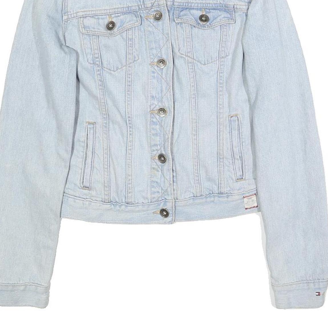 TOMMY HILFIGER Womens Blue Cotton Denim Button Jacket S Casual Lightweight