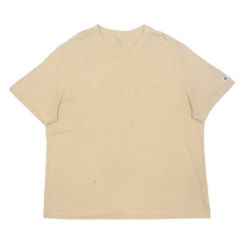 CHAMPION Womens T-Shirt Beige 2XL