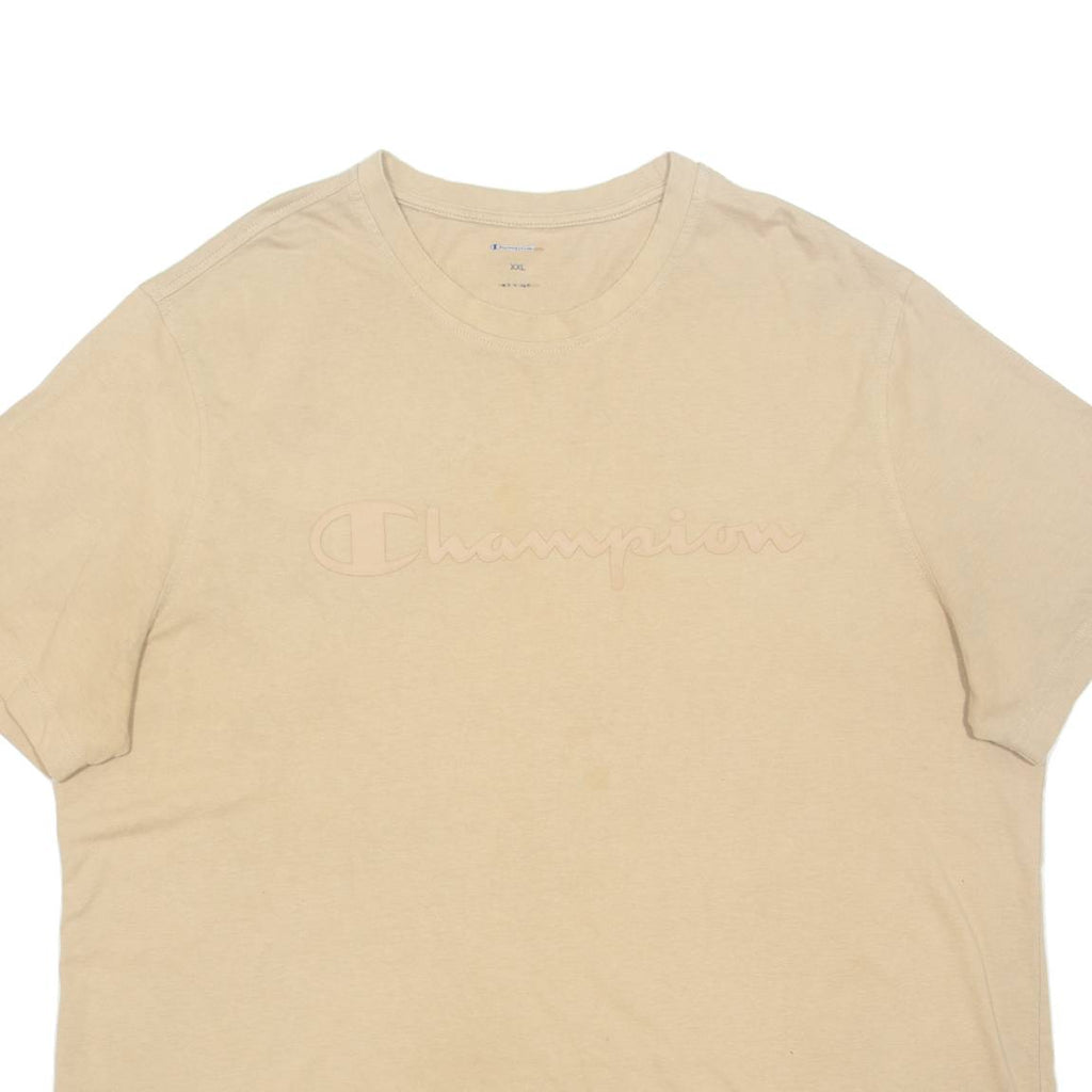 CHAMPION Womens T-Shirt Beige 2XL