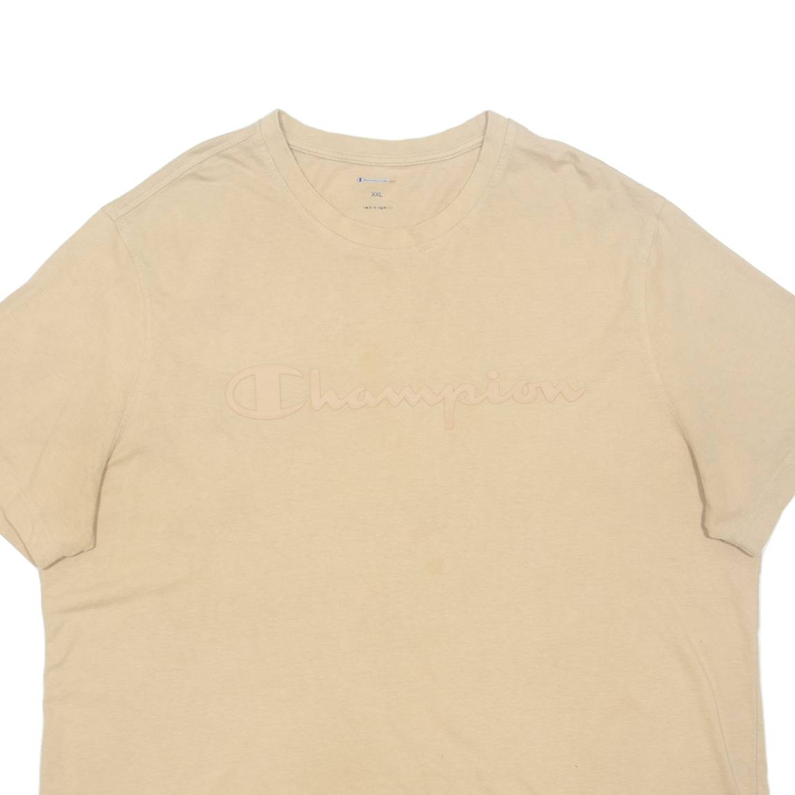 CHAMPION Womens T-Shirt Beige 2XL