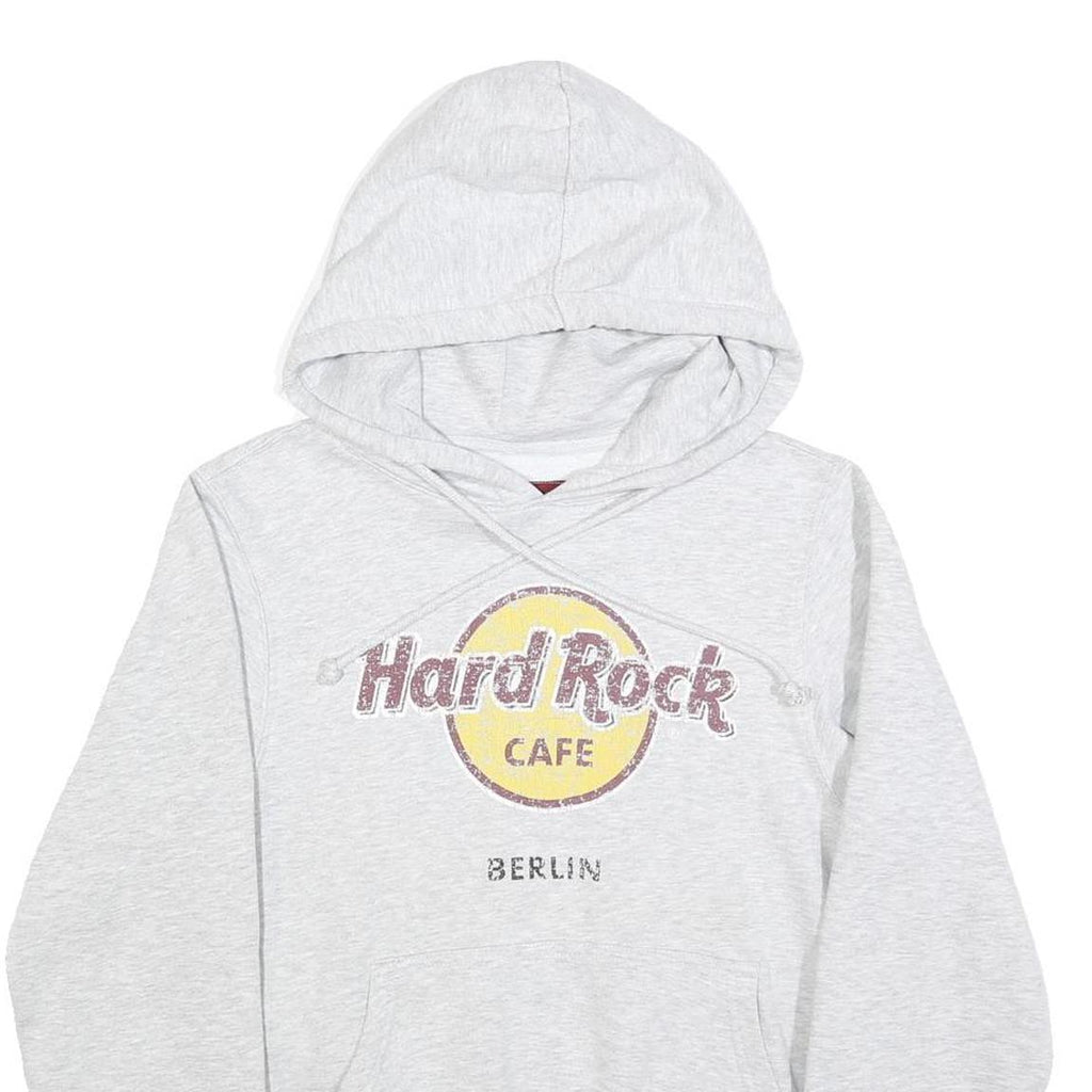 HARD ROCK CAFE Womens Grey Hoodie S Berlin Cotton Blend Pullover Hooded