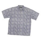 MOOSE CREEK Mens Blue & White Pattern Cotton Blend Shirt XL Casual Summer Style