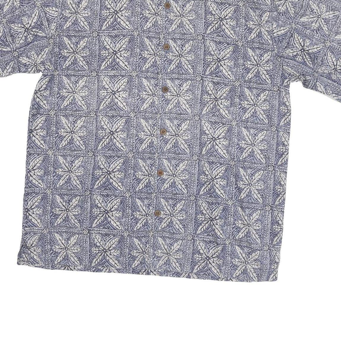 MOOSE CREEK Mens Blue & White Pattern Cotton Blend Shirt XL Casual Summer Style