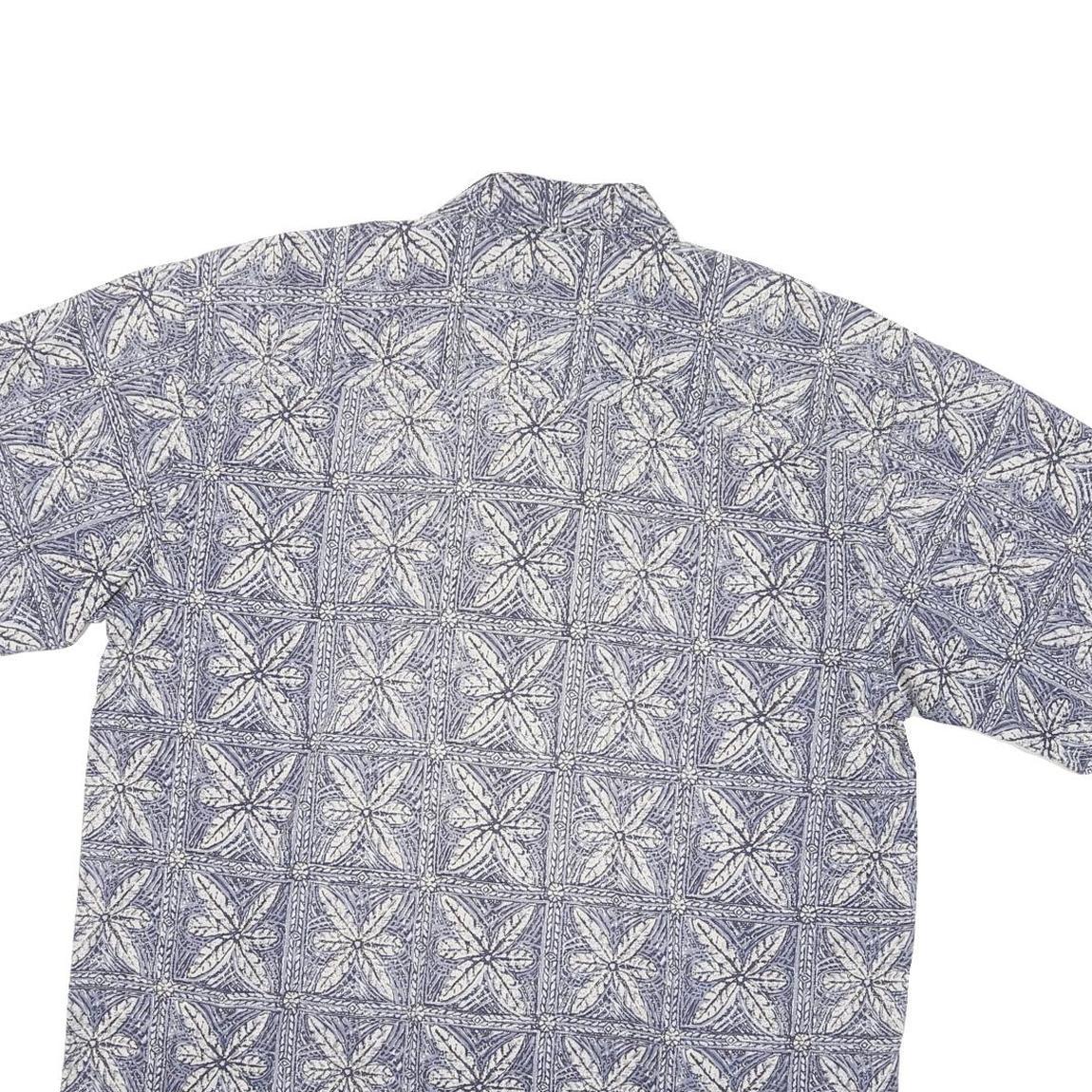 MOOSE CREEK Mens Blue & White Pattern Cotton Blend Shirt XL Casual Summer Style