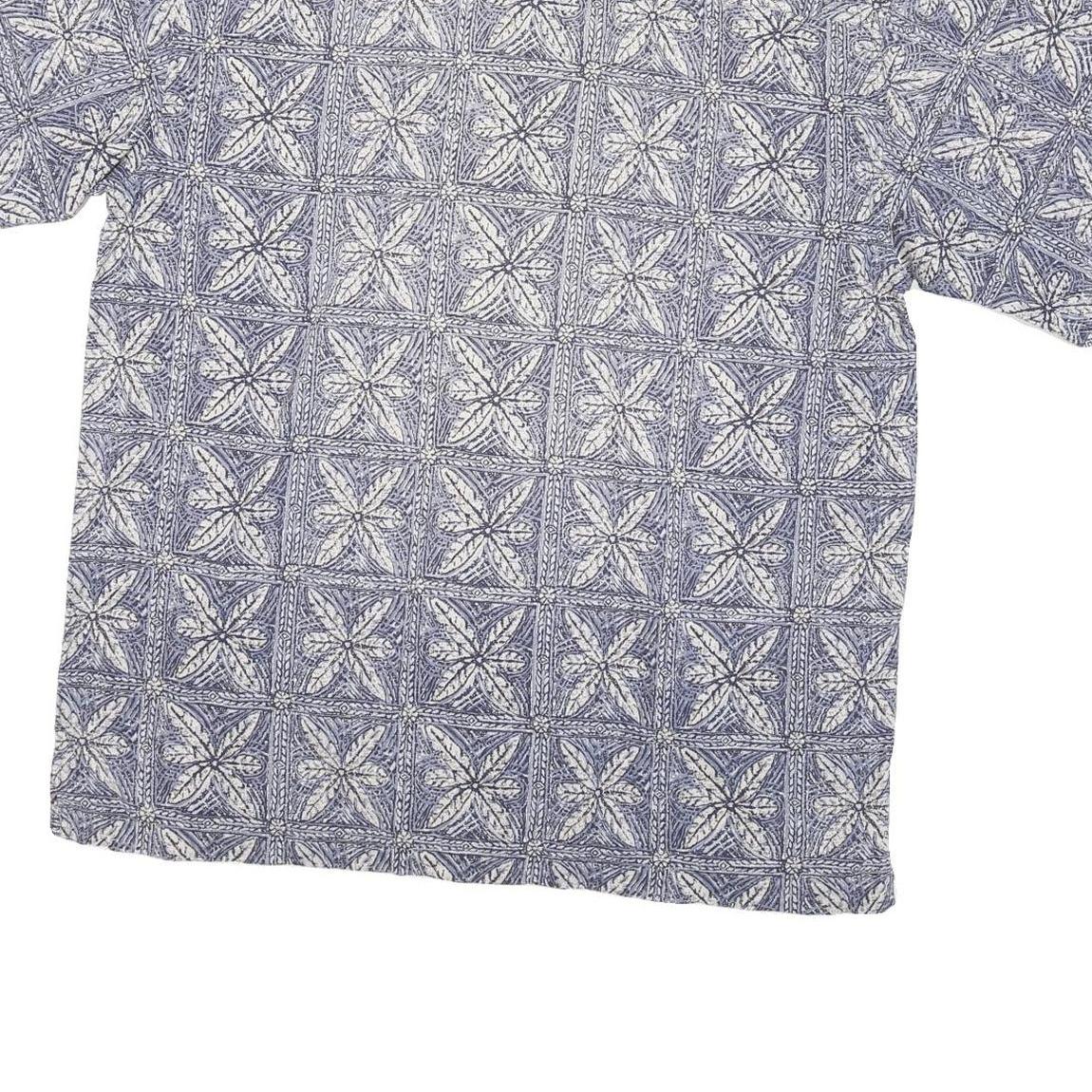 MOOSE CREEK Mens Blue & White Pattern Cotton Blend Shirt XL Casual Summer Style