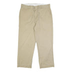 DICKIES Mens Cotton Blend Beige Relaxed Straight Trousers W36 L27 Workwear
