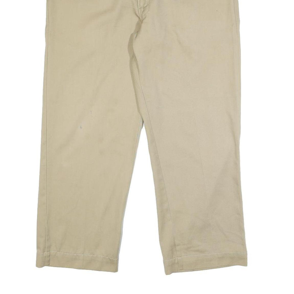 DICKIES Mens Cotton Blend Beige Relaxed Straight Trousers W36 L27 Workwear