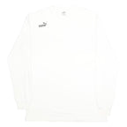PUMA Mens White Crew Neck 2XL Cotton Blend Pullover Sweatshirt Lightweight