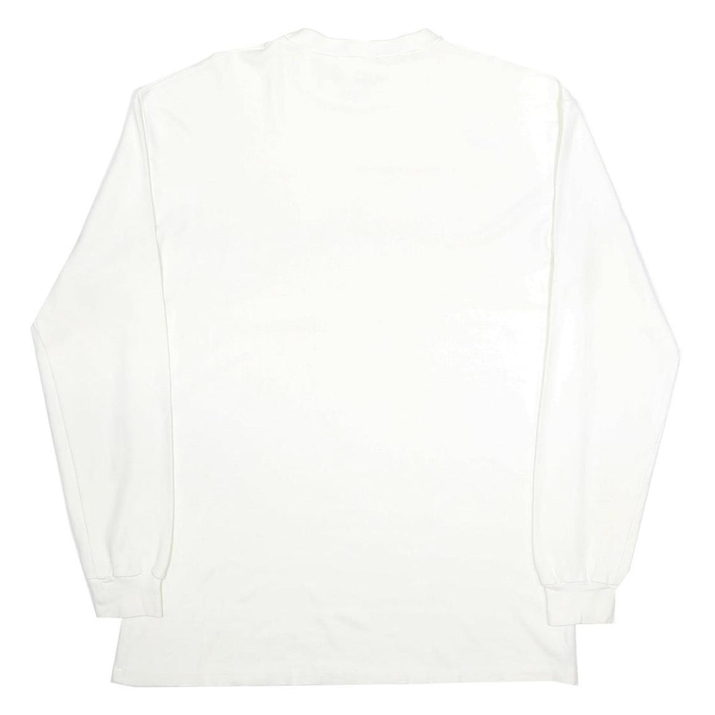 PUMA Mens White Crew Neck 2XL Cotton Blend Pullover Sweatshirt Lightweight