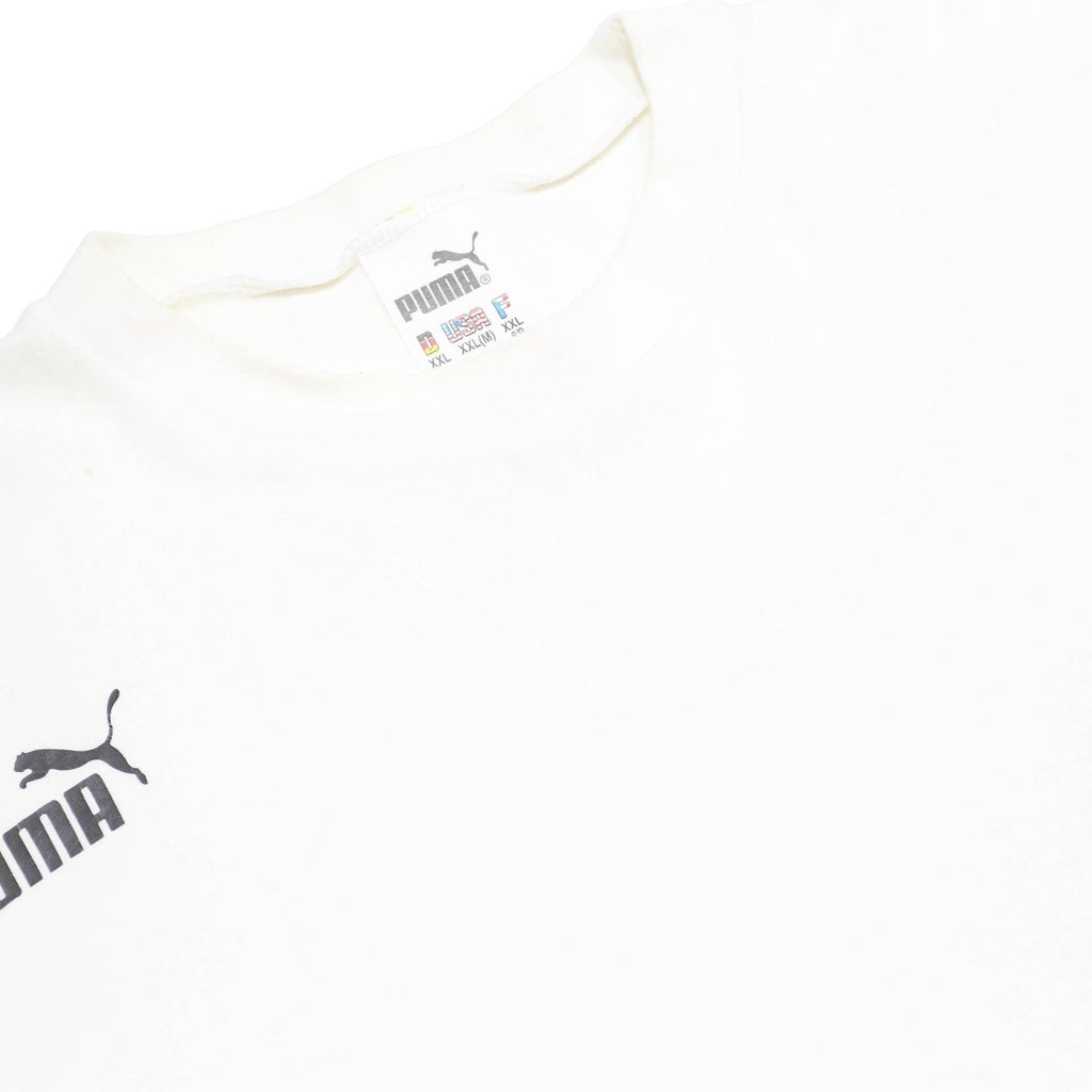 PUMA Mens White Crew Neck 2XL Cotton Blend Pullover Sweatshirt Lightweight