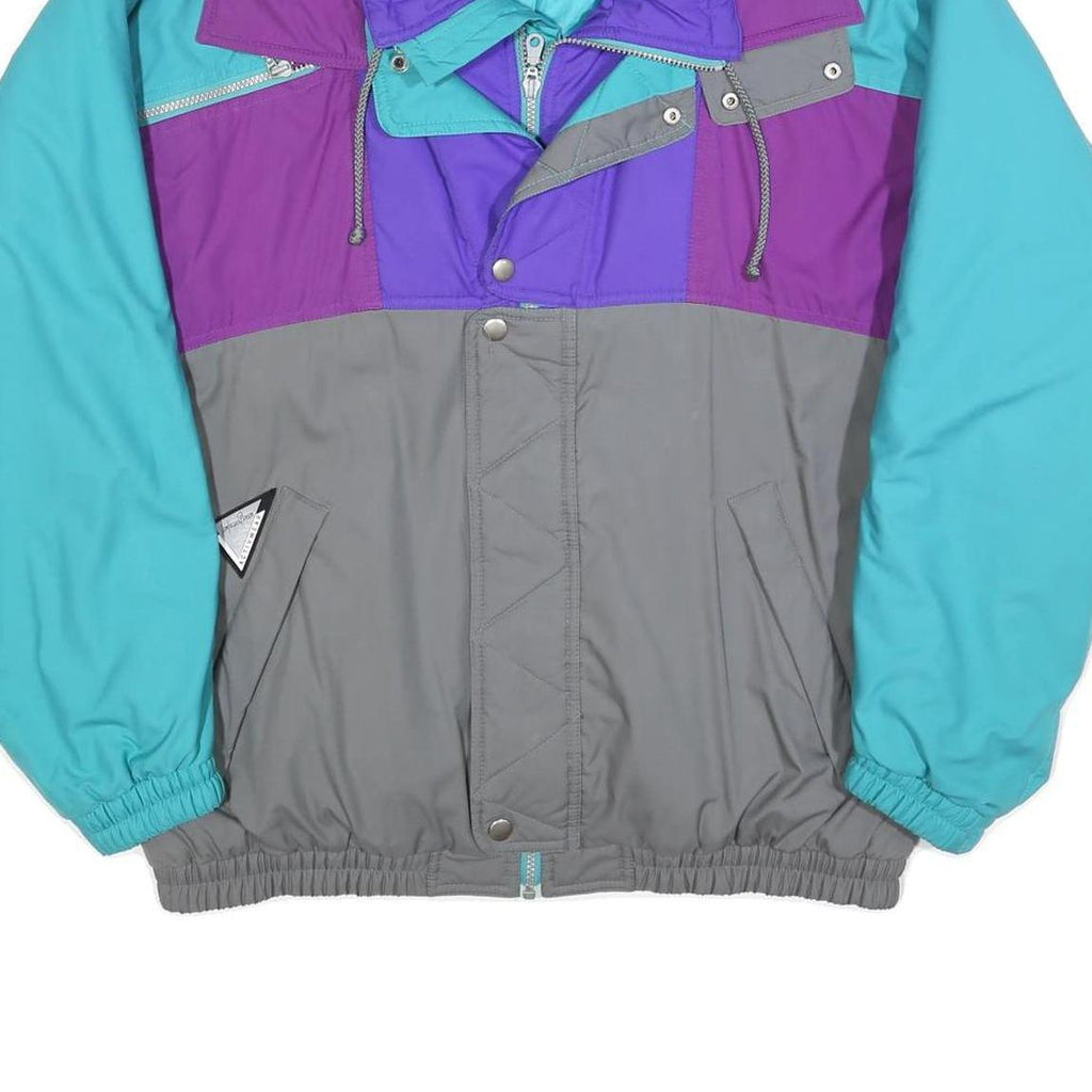 JEAN JACQUES BENSON Mens Purple & Teal Vintage Windbreaker Jacket L Polyester