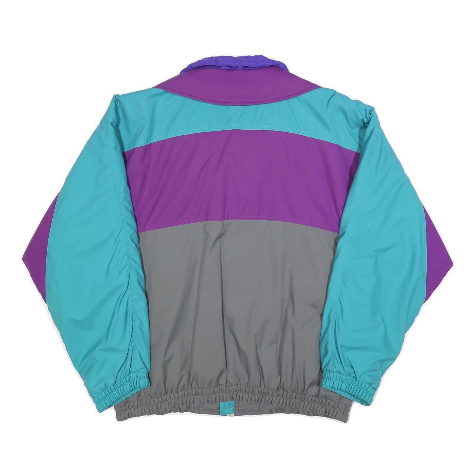 JEAN JACQUES BENSON Mens Purple & Teal Vintage Windbreaker Jacket L Polyester