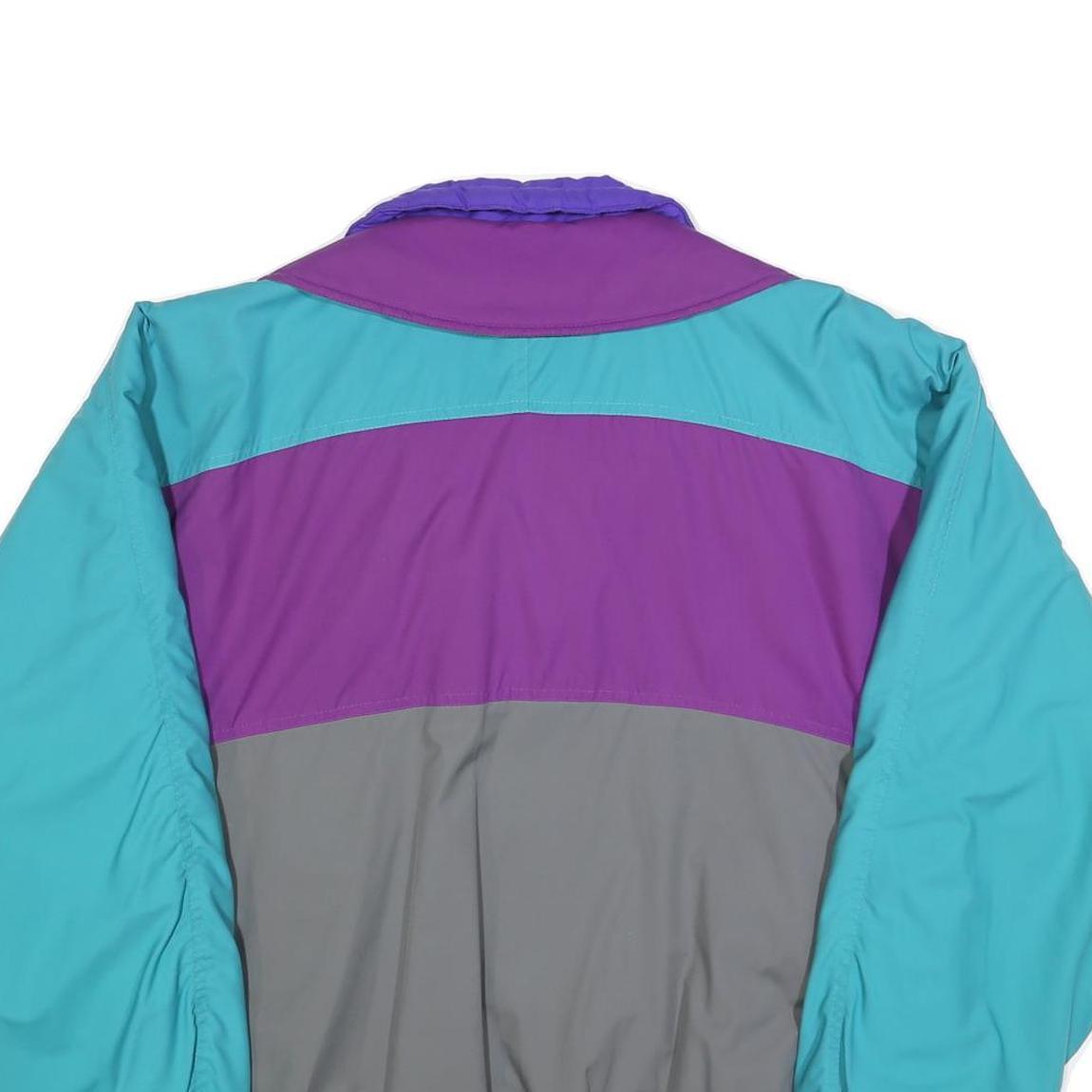 JEAN JACQUES BENSON Mens Purple & Teal Vintage Windbreaker Jacket L Polyester