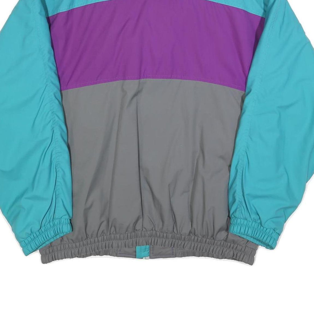 JEAN JACQUES BENSON Mens Purple & Teal Vintage Windbreaker Jacket L Polyester