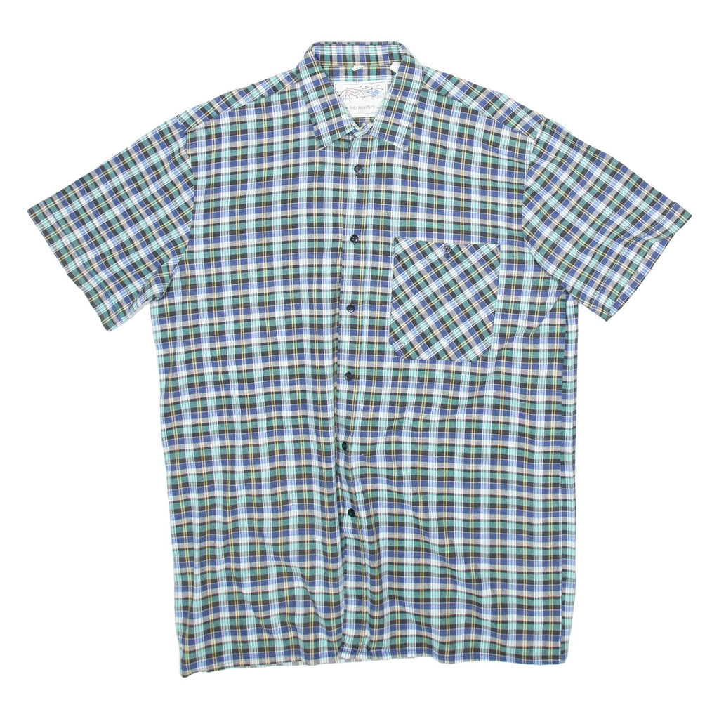 TOP MARKET Mens Shirt Green Check L