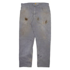 CARHARTT Carpenter Mens Trousers Grey Relaxed Straight W38 L32