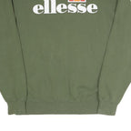ELLESSE Womens Green Crew Neck Sweatshirt UK 12 Cotton Blend Casual Pullover
