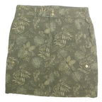Womens Green Cotton Blend Cargo Mini Skirt Floral Print M Casual Pockets Zip