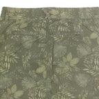 Womens Green Cotton Blend Cargo Mini Skirt Floral Print M Casual Pockets Zip