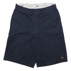 DICKIES Mens Shorts Navy Blue Casual Loose Fit L W36 Workwear Cotton Blend