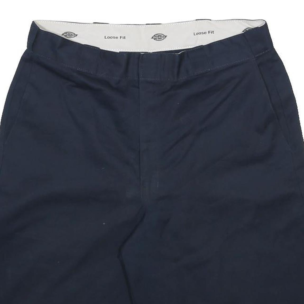 DICKIES Mens Shorts Navy Blue Casual Loose Fit L W36 Workwear Cotton Blend