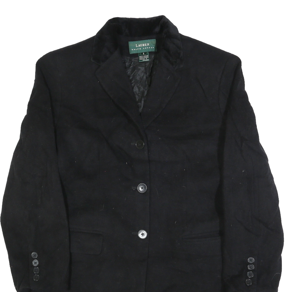 LAUREN RALPH LAUREN Womens Black Wool Button Jacket S Classic Tailored Blazer