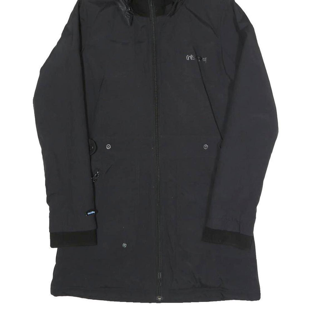 IRIEDAILY Womens Black Outdoor Jacket XS Polyester Blend Plain Zip Hooded Casual