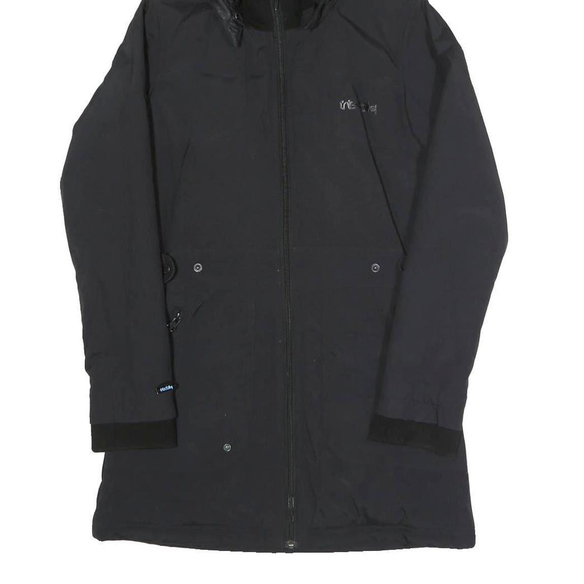 IRIEDAILY Womens Black Outdoor Jacket XS Polyester Blend Plain Zip Hooded Casual