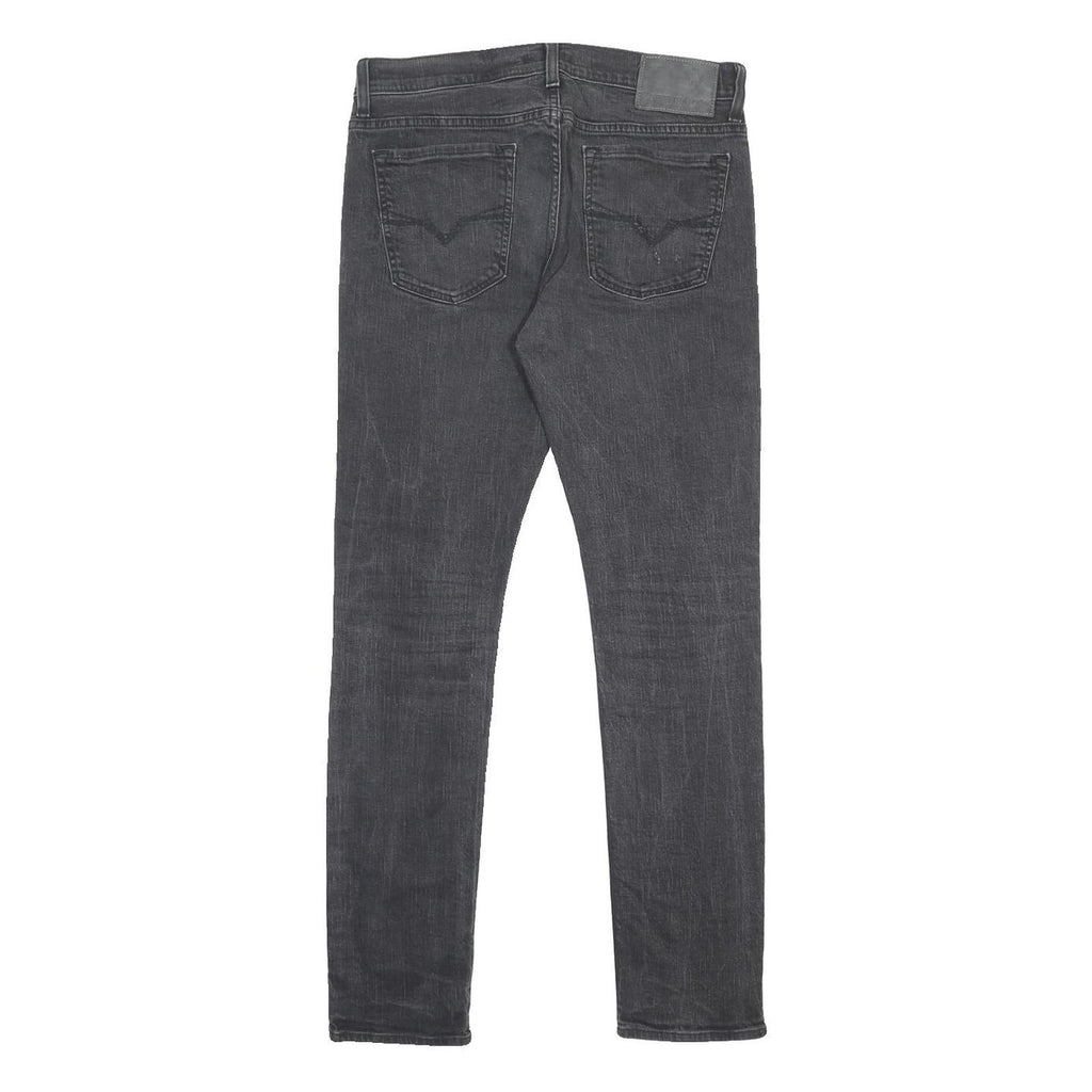 GUESS JEANS Mens Slim Black Denim Dark W34 L32 Zip Casual Stretch Denim