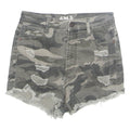 Womens Denim Shorts Green Camouflage XS W24