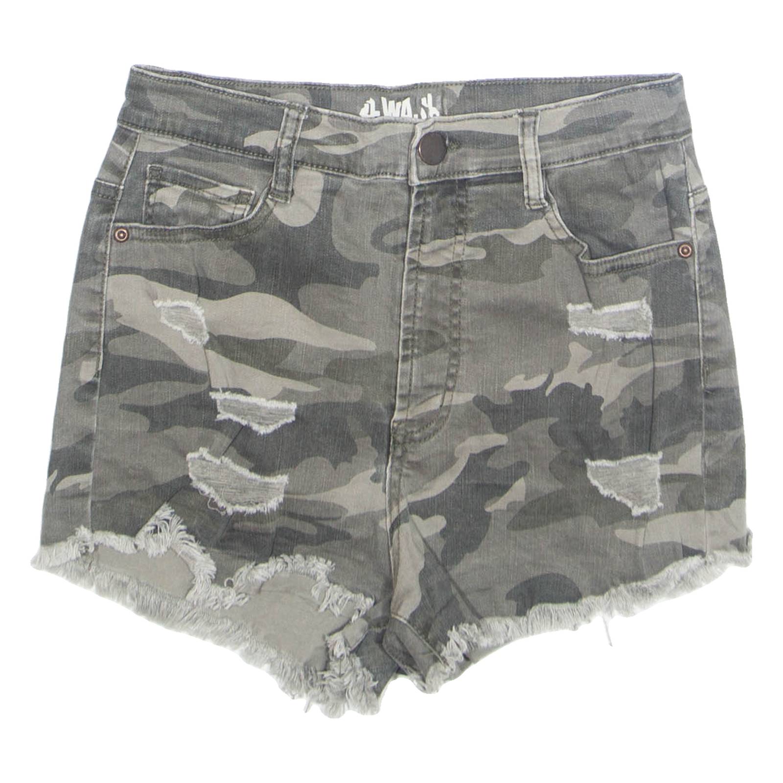 Womens Denim Shorts Green Camouflage XS W24