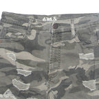 Womens Denim Shorts Green Camouflage XS W24