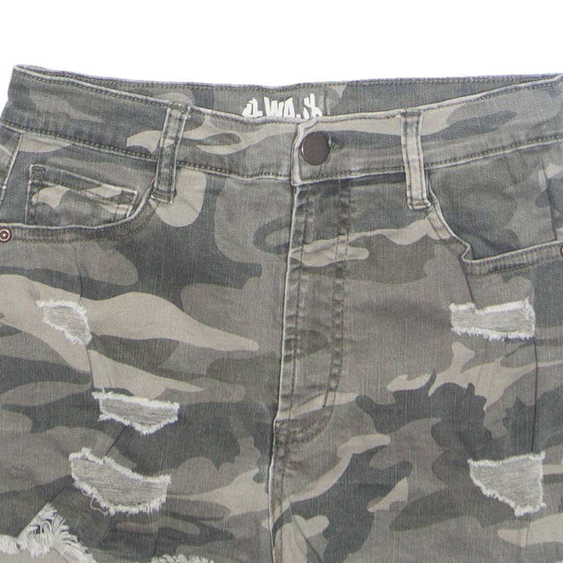 Womens Denim Shorts Green Camouflage XS W24