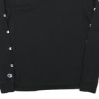 CHAMPION Mens Black Long Sleeve Crew Neck Logo Print T-Shirt S