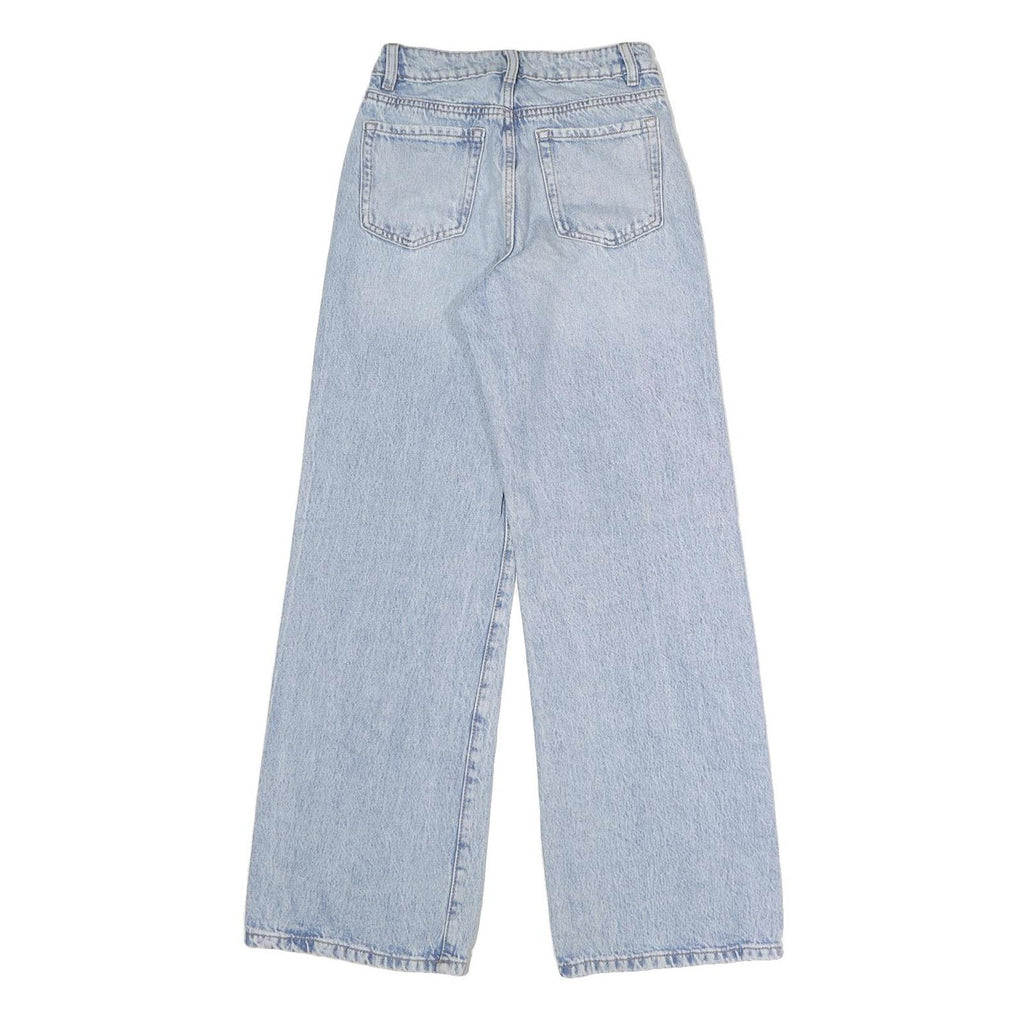 GARAGE DENIM Womens Jeans Blue Regular Wide-Leg Denim Light W24 L31 Classic Zip